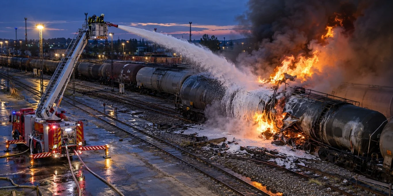 AFFF_Derailed_Fuel_Wagon_Dusk AFFF Application for Derailed Fuel Wagons