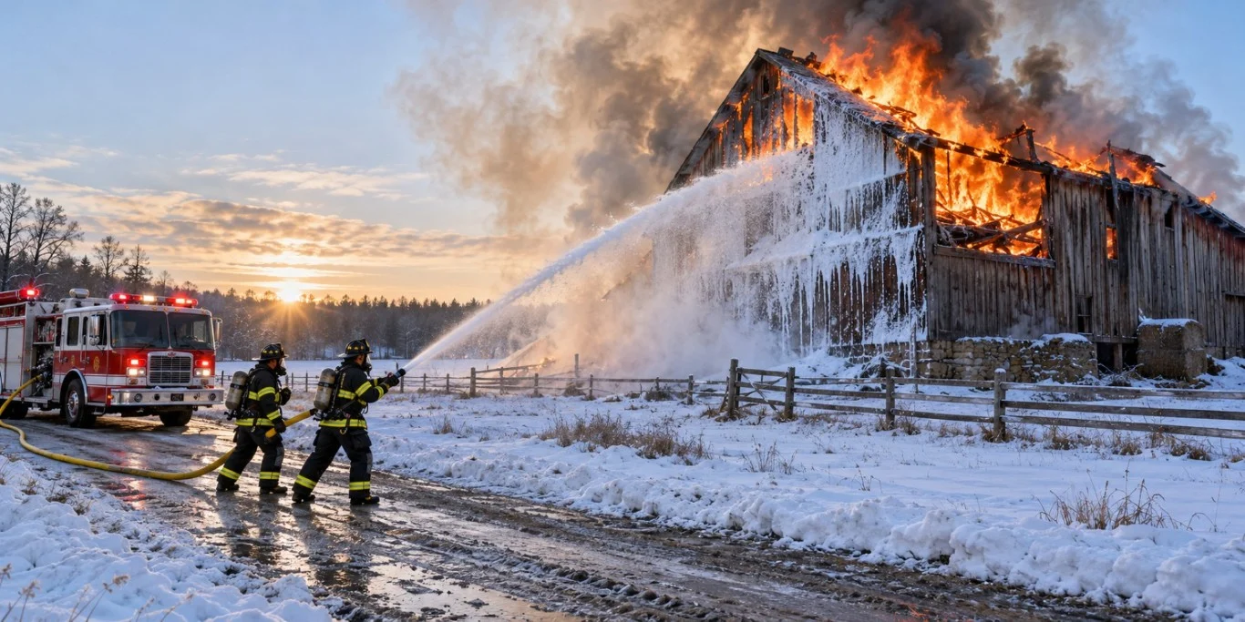 rural-barn-fire Rural Barn Fire Foam Application